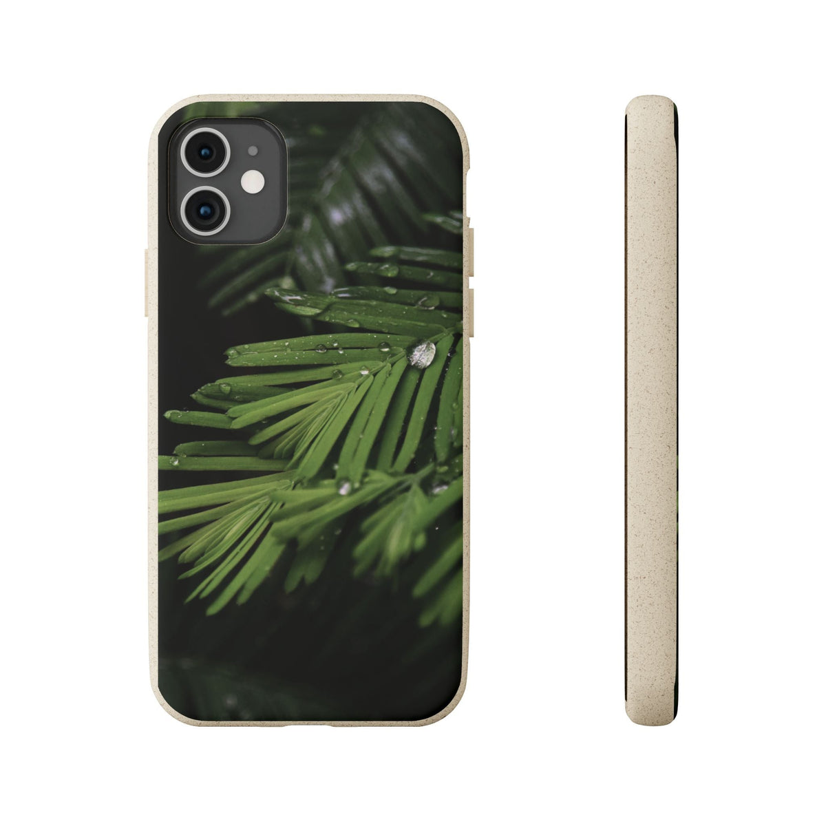 Fern Drops | Bamboo Biodegradable Cases (iPhone 16, 15, 14, 13, 12, 11) Sustainable Ocean Phone Case Eco-Friendly Plant