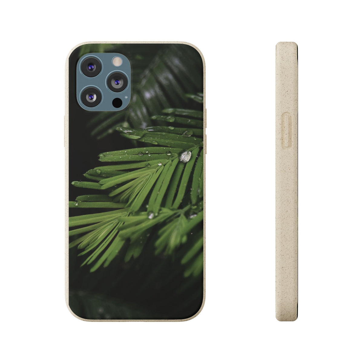 Fern Drops | Bamboo Biodegradable Cases (iPhone 16, 15, 14, 13, 12, 11) Sustainable Ocean Phone Case Eco-Friendly Plant