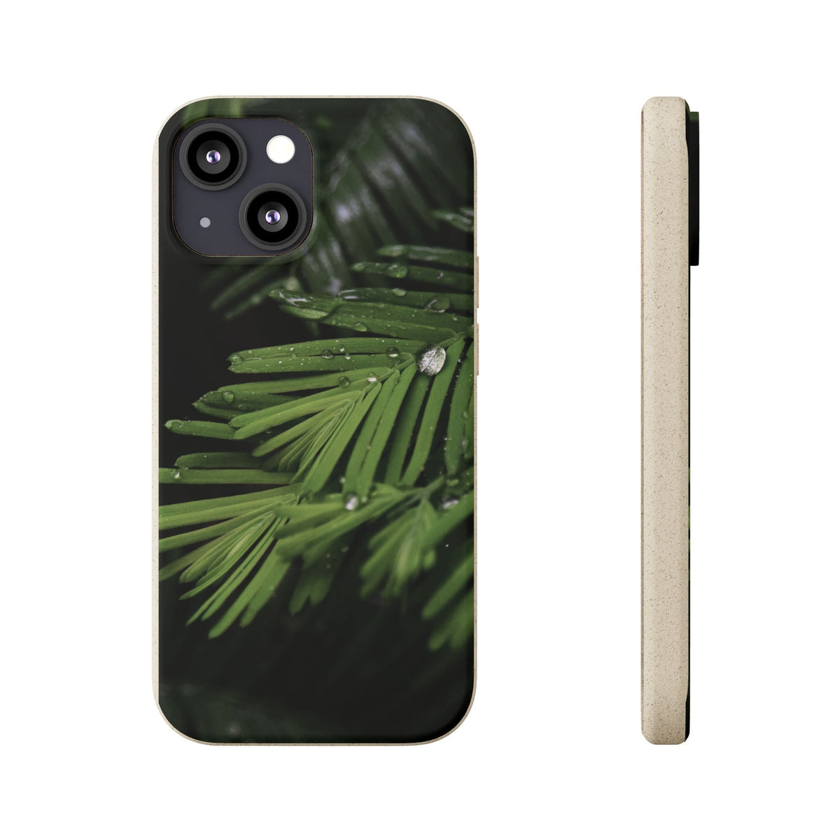 Fern Drops | Bamboo Biodegradable Cases (iPhone 16, 15, 14, 13, 12, 11) Sustainable Ocean Phone Case Eco-Friendly Plant