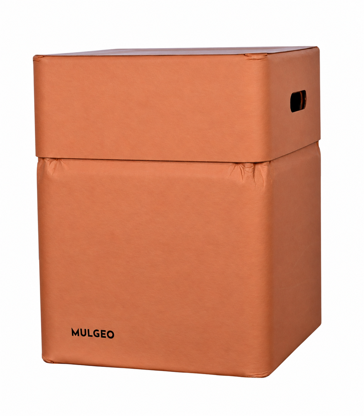 MULGEO H46 Box-Chair in Clay with lid and side handle on a white background