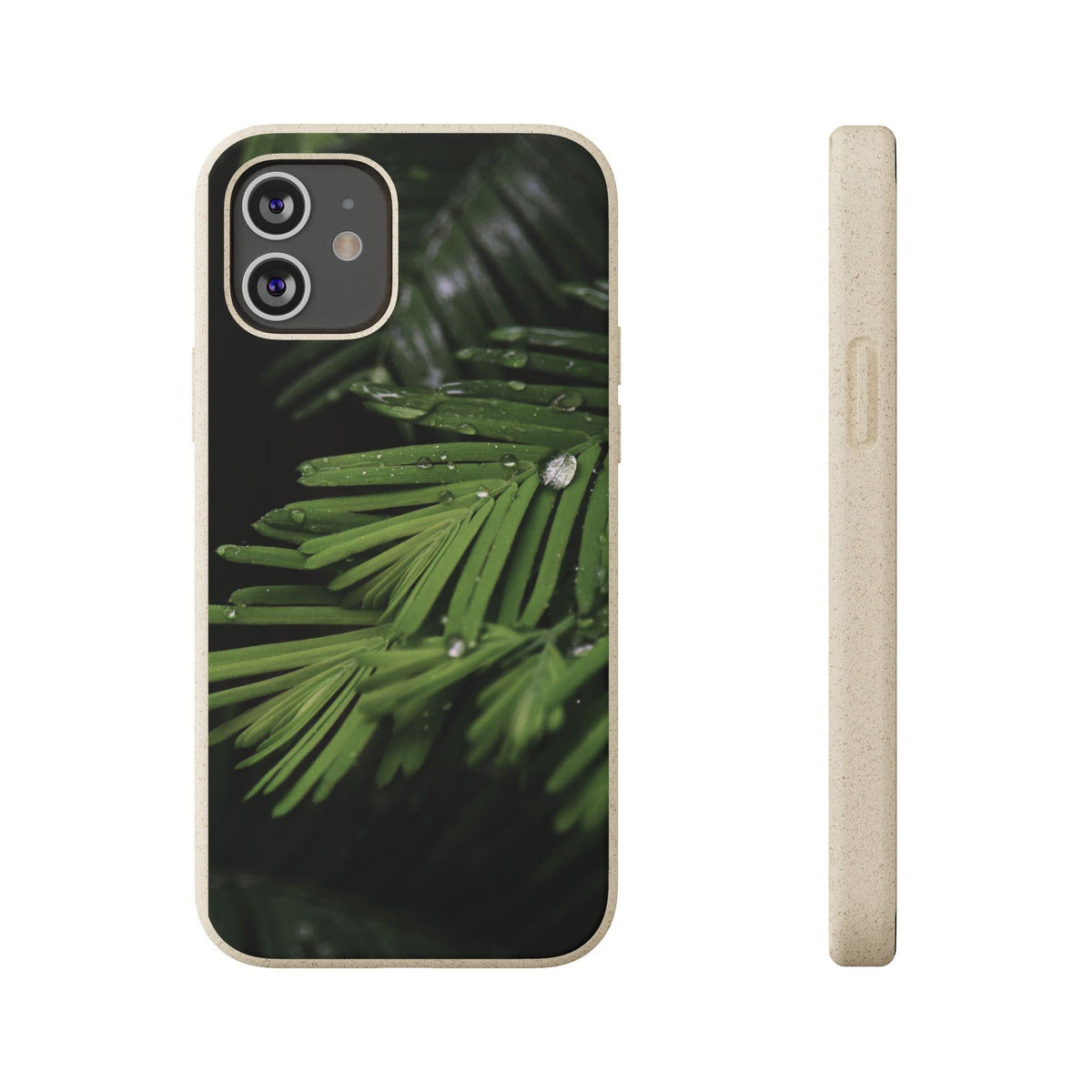 Fern Drops | Bamboo Biodegradable Cases (iPhone 16, 15, 14, 13, 12, 11) Sustainable Ocean Phone Case Eco-Friendly Plant