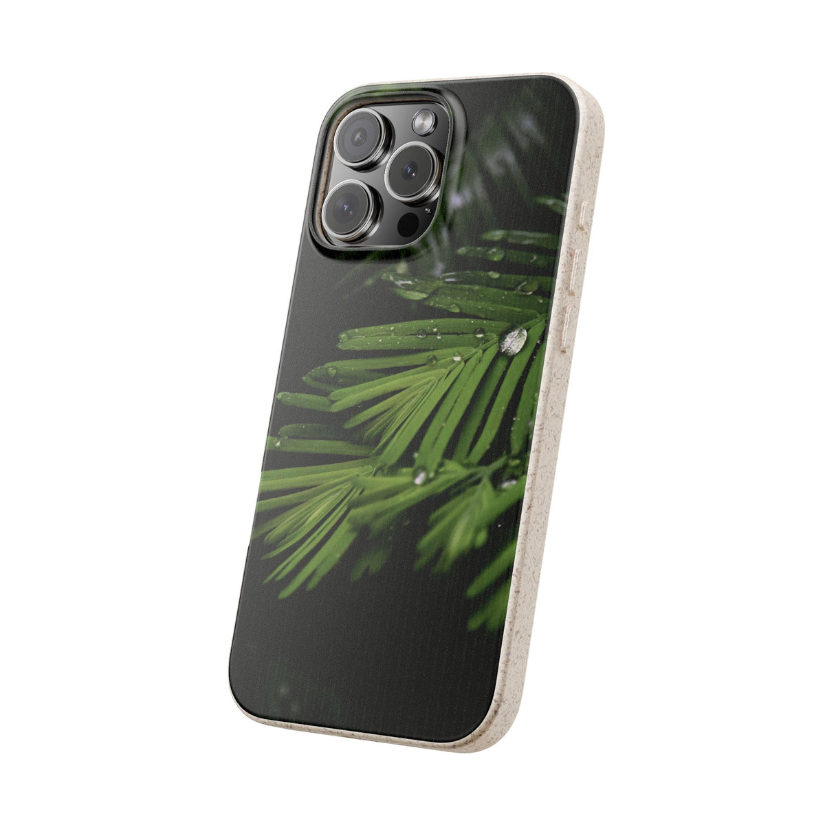 Fern Drops | Bamboo Biodegradable Cases (iPhone 16, 15, 14, 13, 12, 11) Sustainable Ocean Phone Case Eco-Friendly Plant