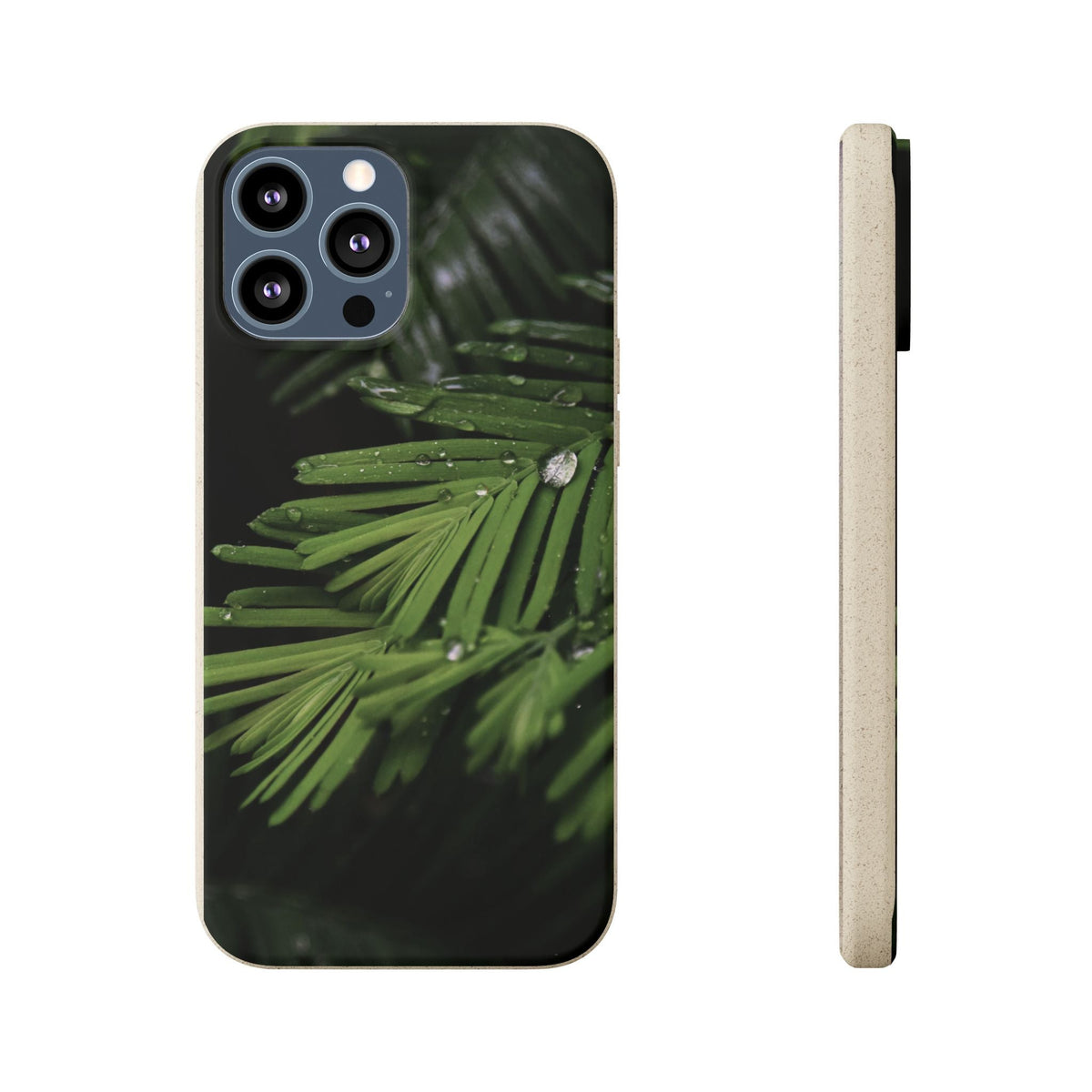 Fern Drops | Bamboo Biodegradable Cases (iPhone 16, 15, 14, 13, 12, 11) Sustainable Ocean Phone Case Eco-Friendly Plant