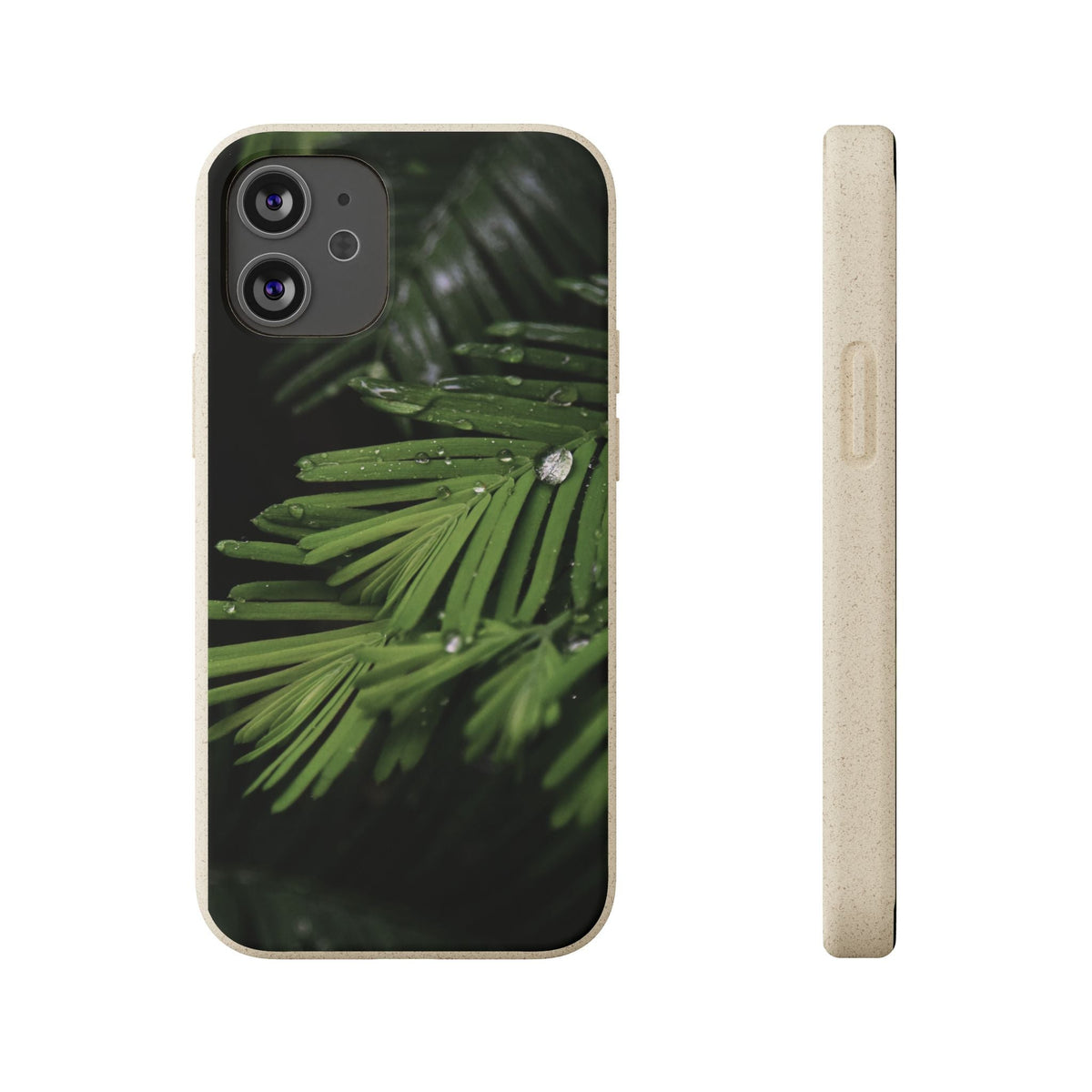 Fern Drops | Bamboo Biodegradable Cases (iPhone 16, 15, 14, 13, 12, 11) Sustainable Ocean Phone Case Eco-Friendly Plant