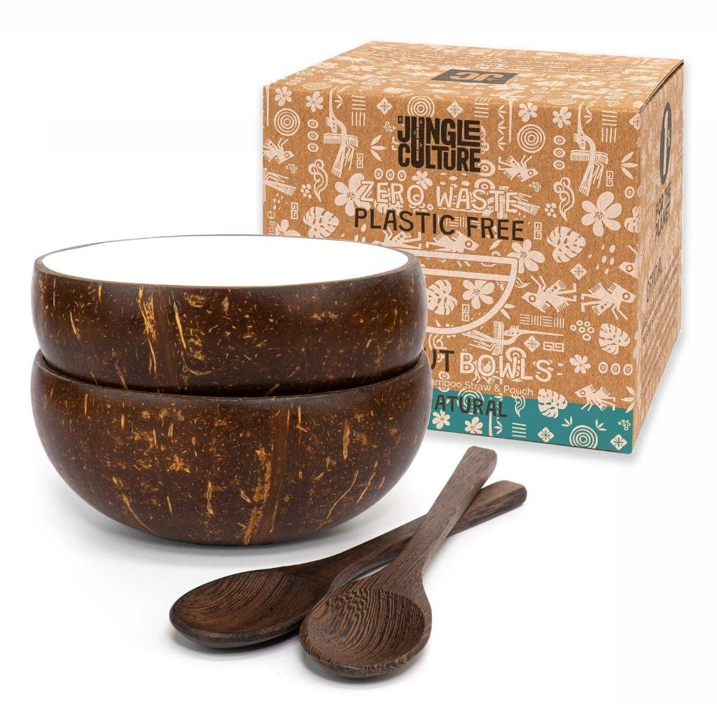 Set Ciotole in Cocco Laccato Bianco